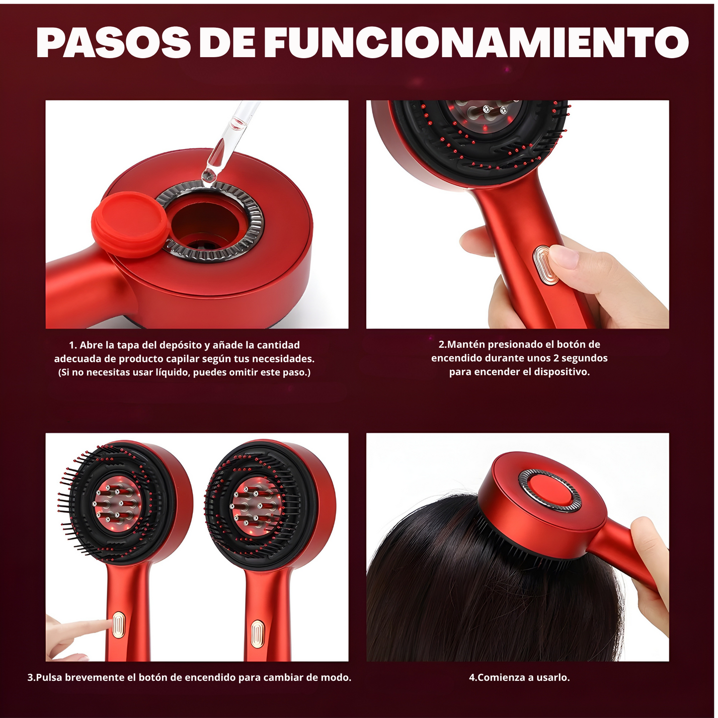 Peine Masajeador Eléctrico Vibratorio